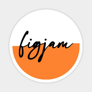 "FIGJAM" in black cursive on white and orange - Aussie slang FTW Magnet